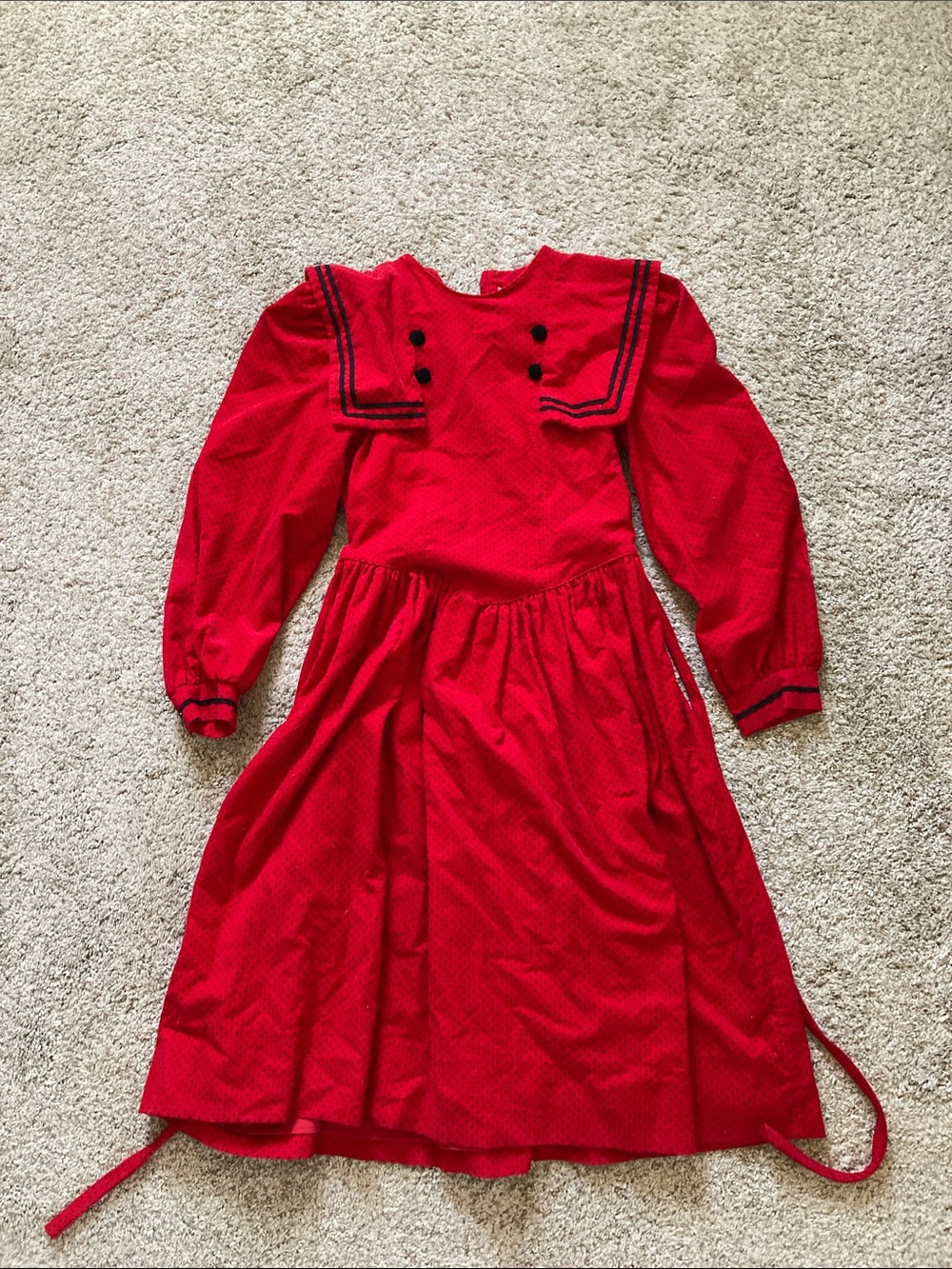Vintage girls, corduroy sailor dress size 10